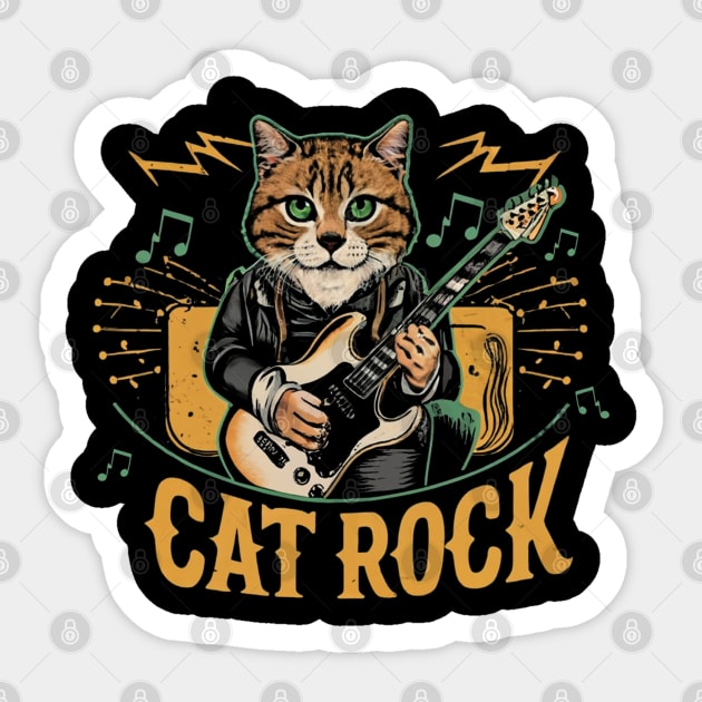 Cat rock Music Sticker by Aldrvnd